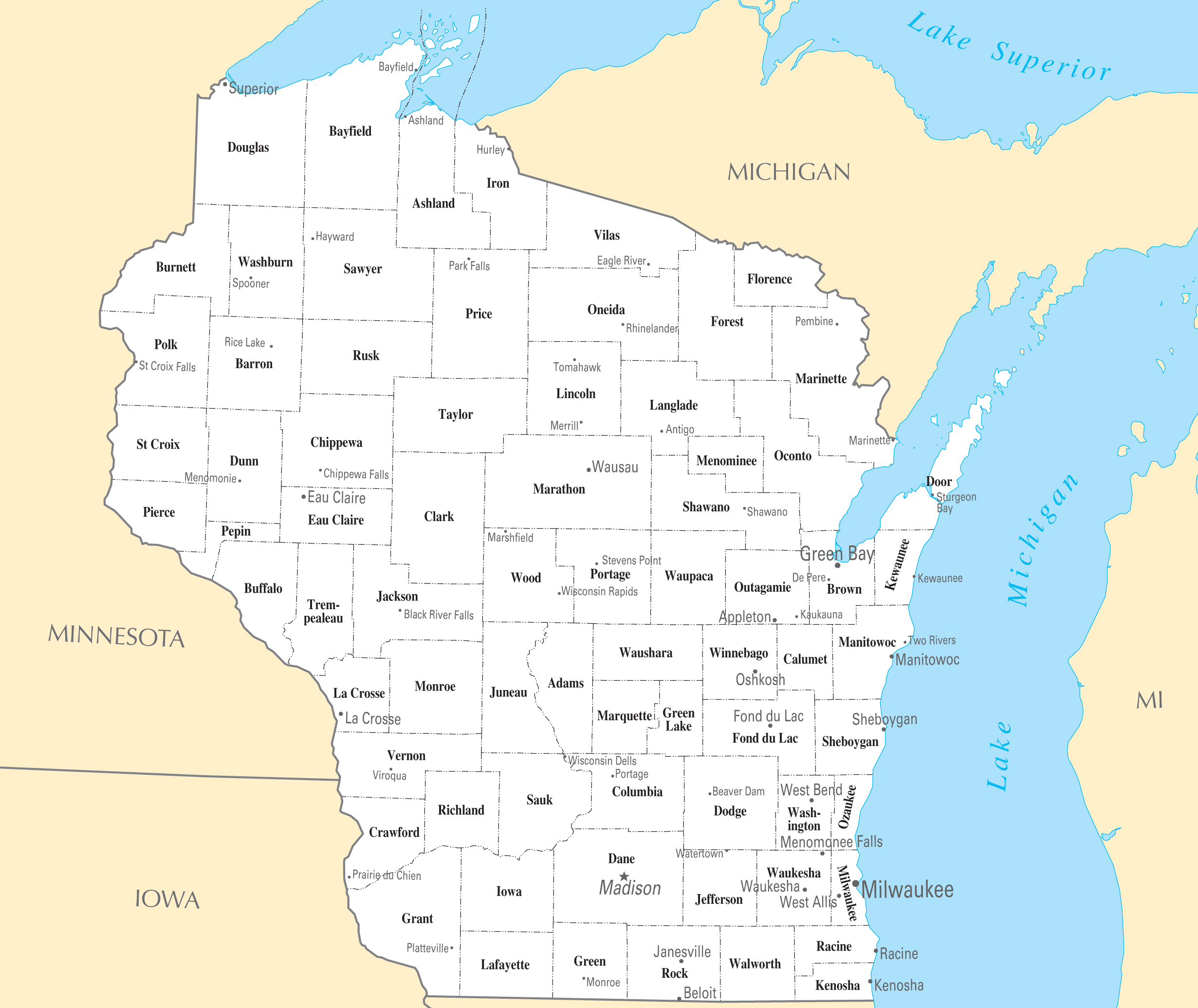 Wisconsin Cities And Towns