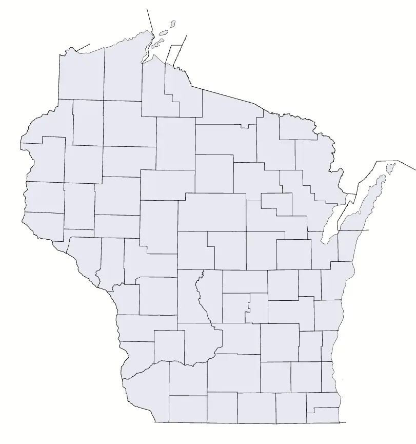 Wisconsin Counties Blank Map