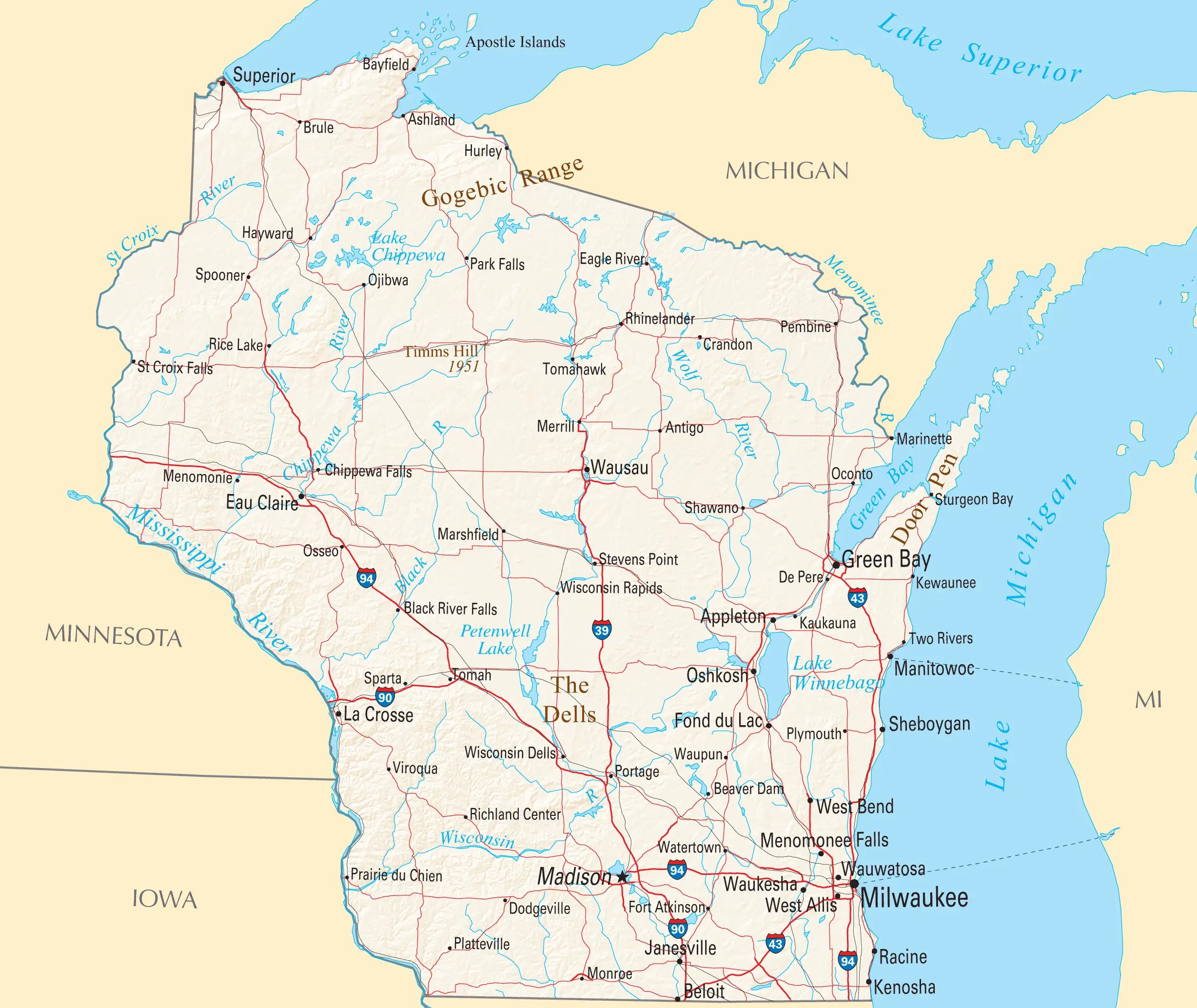 Wisconsin Reference Map