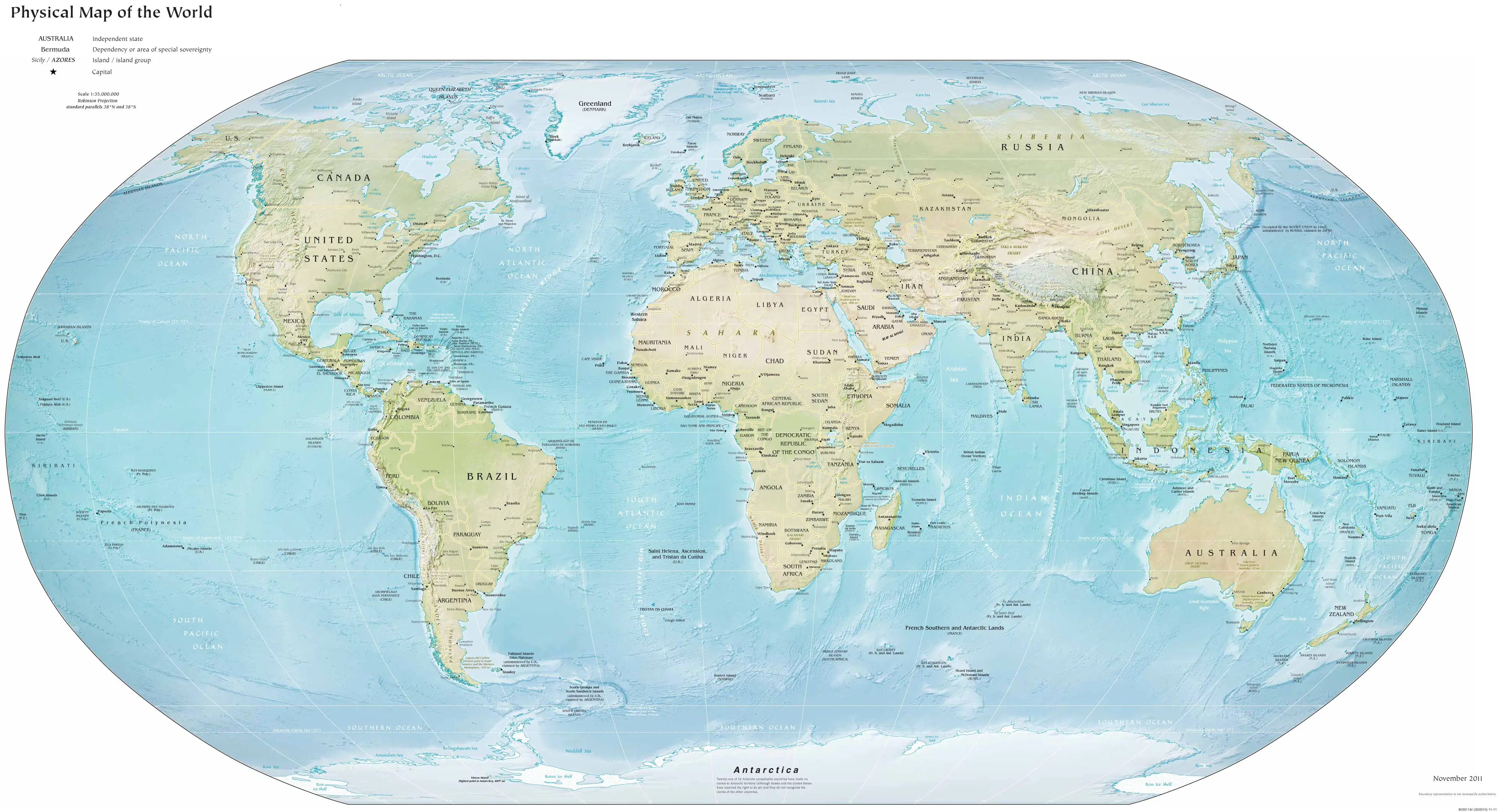 World Physical Map 2012