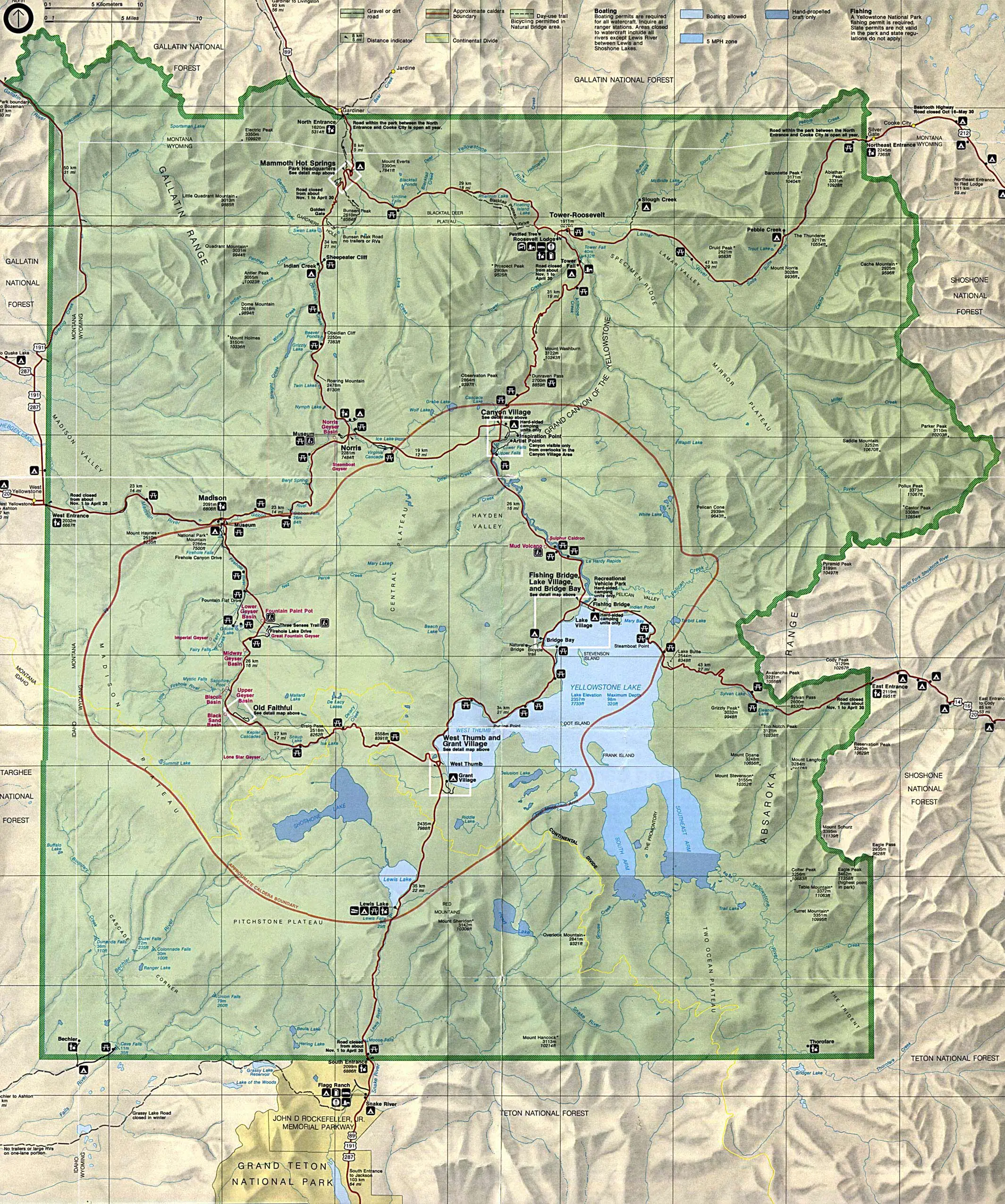 Yellowstone Map - Mapsof.Net