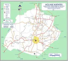 Aguascalientes Mexico Road Map