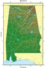 Alabama Relief Map