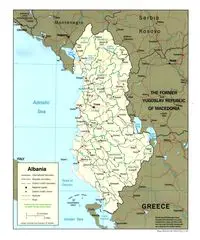 Albania Political Map 2000