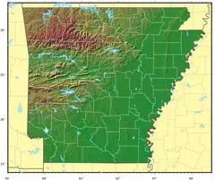 Arkansas Relief Map