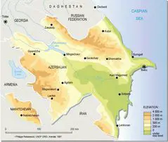Azerbaijan Map Topo