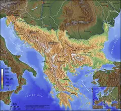 Balkans Topographic Map