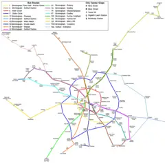 Birmingham Bus Map