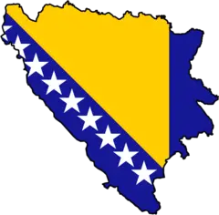 Bosnia And Herzegovina Flag Map