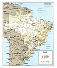 Brazil Shading Relief Map