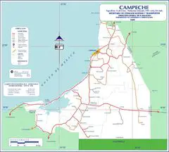 Campeche Mexico Road Map