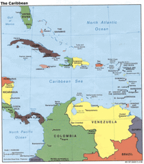 Caribbean Map Large