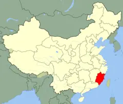 China Fujian Location Map