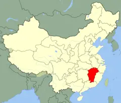 China Jiangxi Location Map