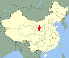 China Ningxia Location Map