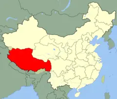 China Tibet Location Map