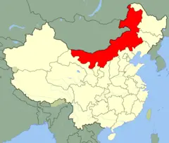 China Inner Mongolia Location Map