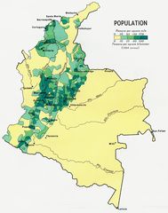 Colombia Population Map 1970