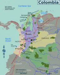 Colombia Regions Map