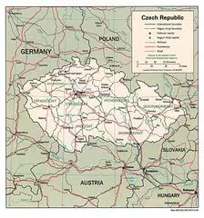 Czech Republic Political Map 1994