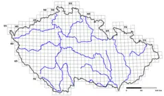 Czech Republic Species Distribution Map Grid Blank