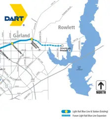 Dallas Blue Line Map (light Rail)