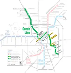 Dallas Green Line Map (light Rail)