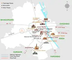 Delhi Tourism Map