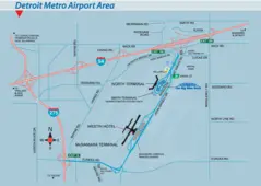 Detroit Metro Airport Area Map