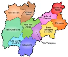 Districts Map of Trento