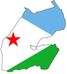 Djibouti Flag Map