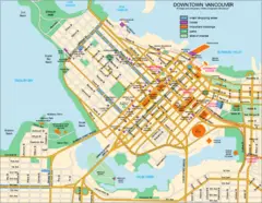 Downtown of Vancouver Map