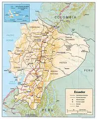 Ecuador Shaded Relief Map