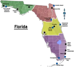 Florida Regions Map With Cities