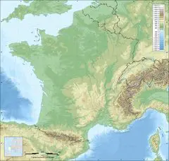 France Topographic Blank Map