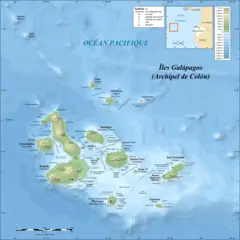 Galapagos Islands Topographic Map Fr