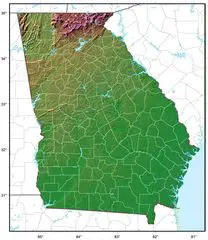 Georgia Relief Map