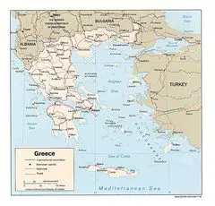 Greece Political Map 1996