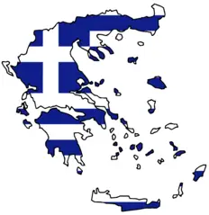 Greece Flag Map
