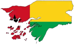 Guinea Bissau Flag Map