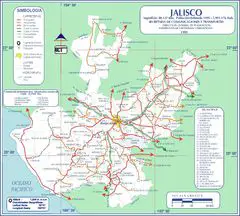 Jalisco Mexico Road Map