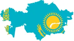 Kazakhstan Flag Map