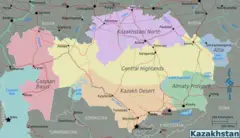 Kazakhstan Regions Map