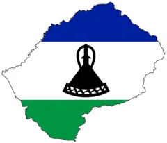 Lesotho Flag Map