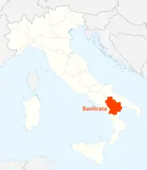 Location of Basilicata Map