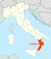 Location of Calabria Map