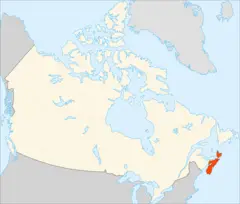 Location of Nova Scotia Canada