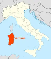 Location of Sardinia Map