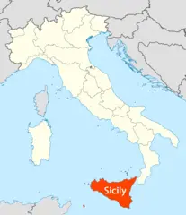 Location of Sicily Map
