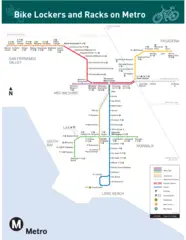 Los Angeles Metro Locer And Rack Bike Map